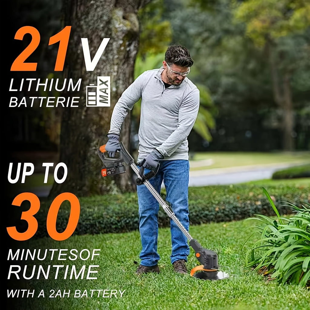 Multi Blade Cordless Grass Cutter for Home Lawn and Garden Maintenance, Listed Lithium Battery Power with Color Series Sets and an Older Green Model Option
