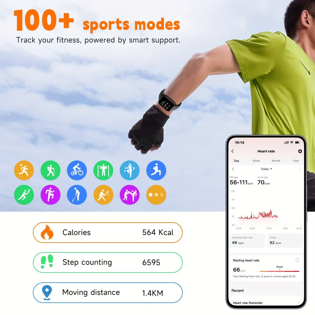 1.95 Inch Smart Watch with Alexa Built-in, Wireless Call Smartwatch with 100+ Sport Modes, Fitness Activity Tracker & Pedometer, for iPhone & Android, HD Touch Screen, Birthday & Mother's Day Gift
