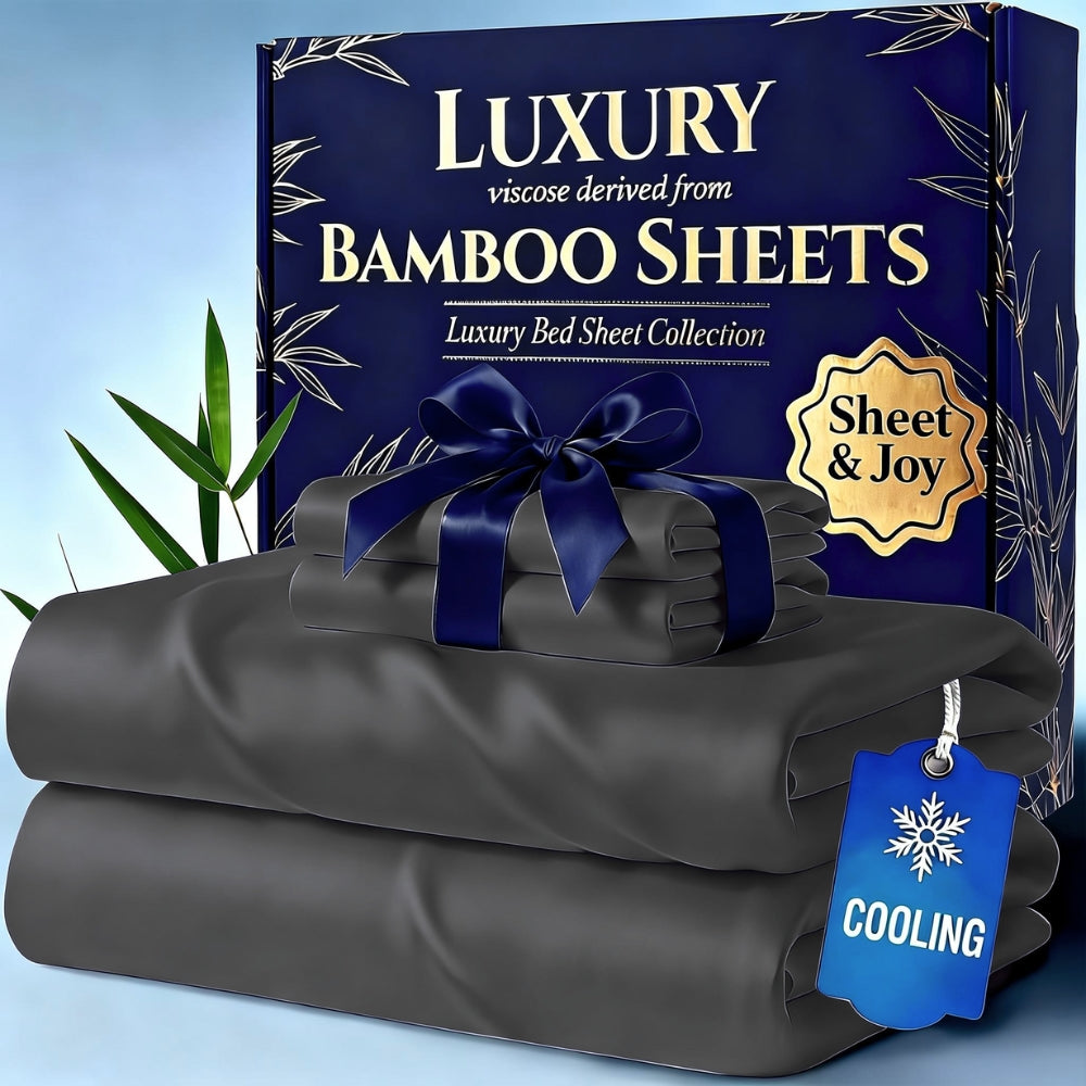 20 Inch Pocket Bed Sheet Set, Four-Piece Bedding with Listed Cooling Comfort, Fitted Sheet, Flat Sheet and Pillowcases in Twin, Full, Queen and King Options