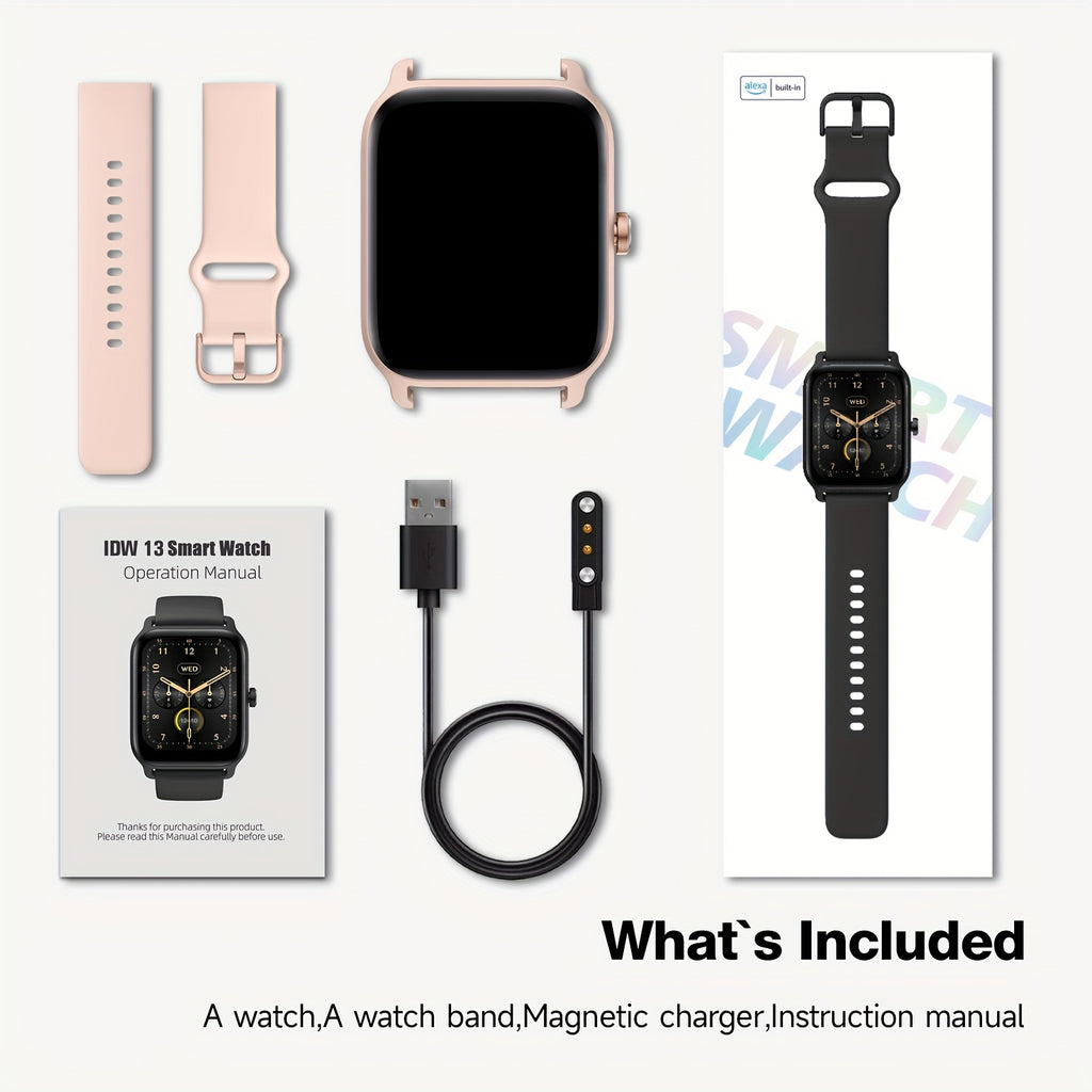 Alexa Smart Watch for Women & Men, 1.8-inch HD Touchscreen Smartwatch with Wireless Calling, 100+ Sports Modes, Fitness & Sleep Tracker, for iPhone Android, Mother's Day Gift
