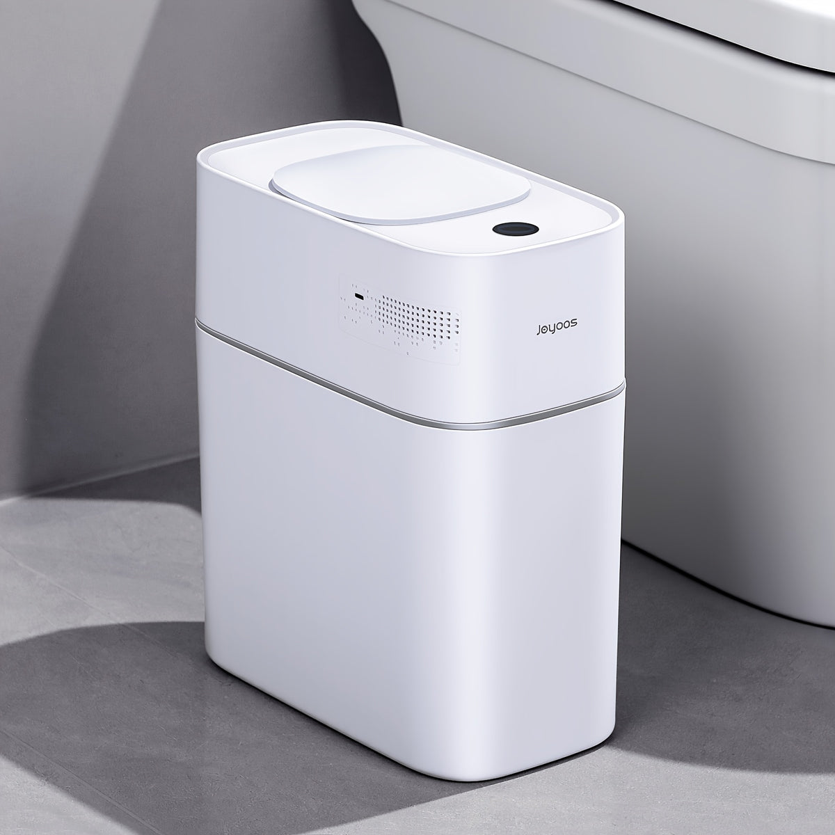 Touchless Smart Trash Can with Big Lid, Listed 14L Capacity, Infrared Motion Sensor and Air-Assisted Bag Fitting, ABS and PP Bin, Four AA Batteries Required