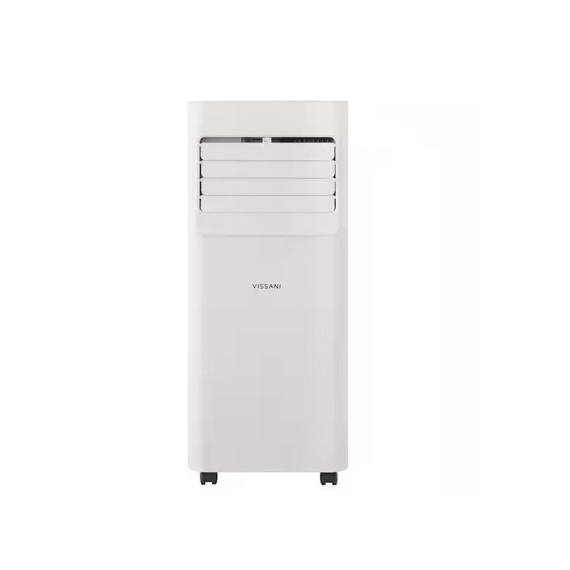 Vissani Portable Air Conditioner in White, 115V 3-in-1 Unit with Remote, 24-Hour Timer, Washable Filter and Casters, 5000 or 6000 BTU-Labeled Options