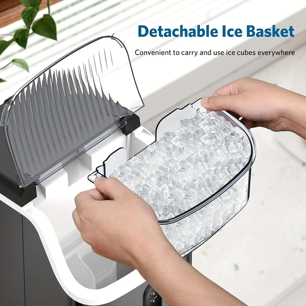 Self-Cleaning Countertop Ice Machine for Home and Kitchen, Nugget or Bullet Ice Model Options with Listed 35lb or 26lb Output for Everyday Drinks