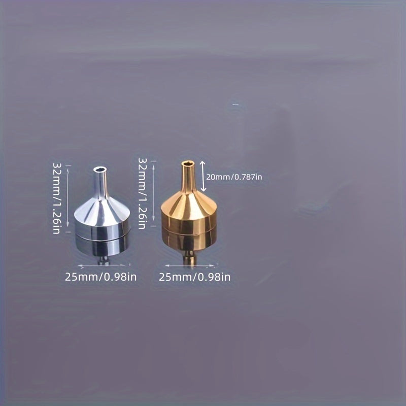 Mini Perfume Funnel in Aluminum Alloy, Small Bottle Refilling Tool with 1, 2 or 4 Piece Options in Silvery, Golden or Black for Fragrance Vials and Atomizers