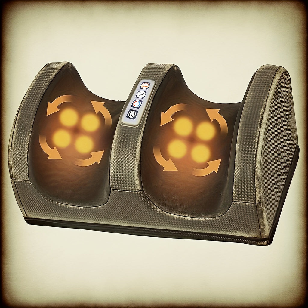 Multi-Style Electric Foot Massager with Listed Heat and Kneading Functions, Black or Red Enhanced Model Labels for Manufacturer-Approved Personal Care Use
