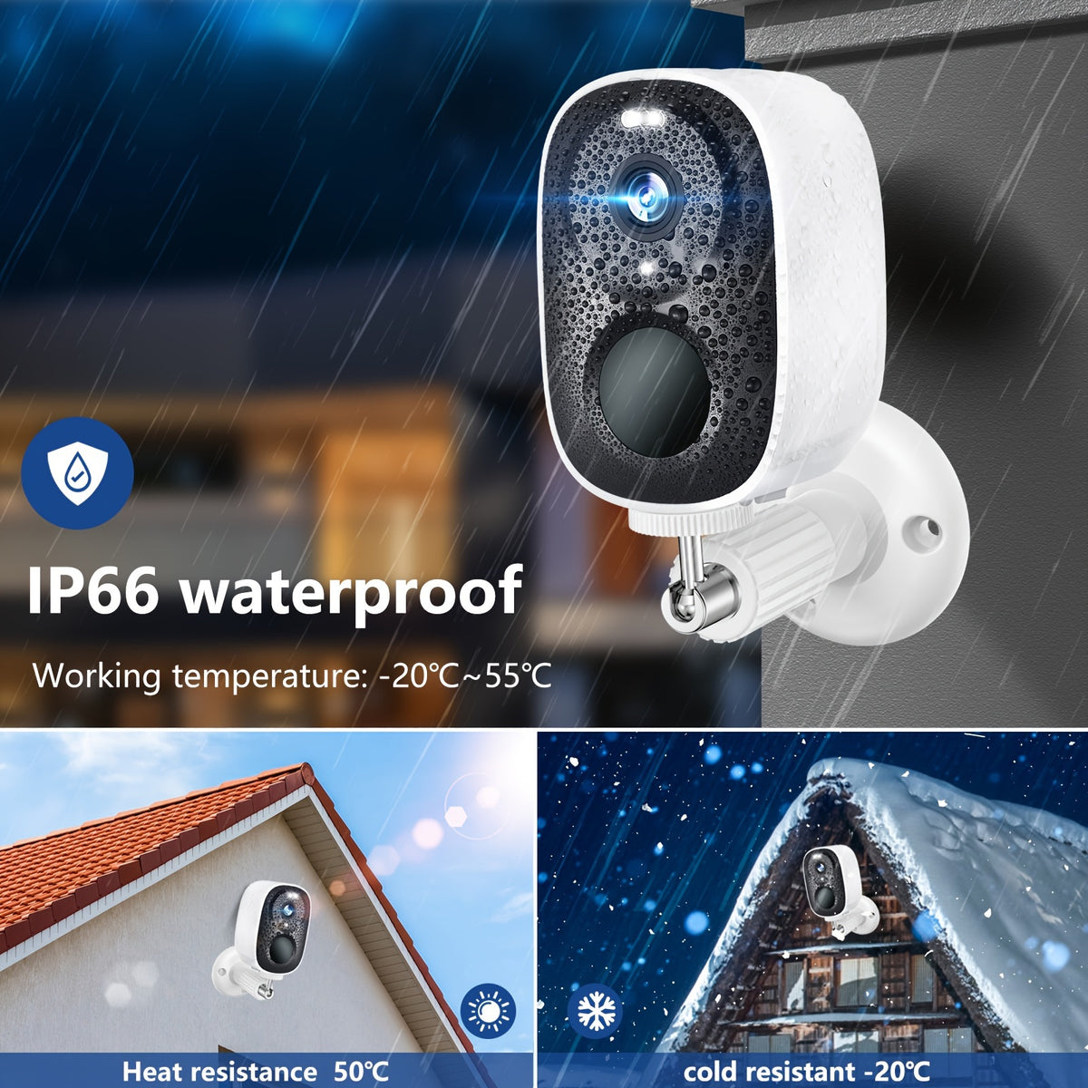 BW4 Battery Security Camera with Listed 2K Video, 2.4GHz WiFi, PIR Alerts and Two-Way Audio, O-KAM Pro App and Cloud or Memory Card Storage Options for Home