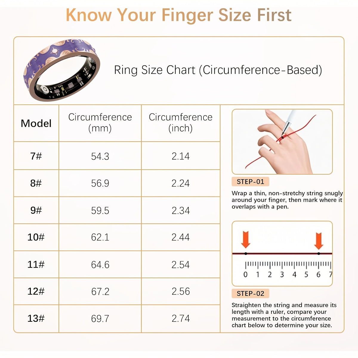 Smart Ring for Women, Fitness Tracker Ring with 120+ Sports Modes, Steps, Distance and Calories Tracking, Stress Monitor and Menstrual Cycle Tracking for iPhone and Android, No Subscription