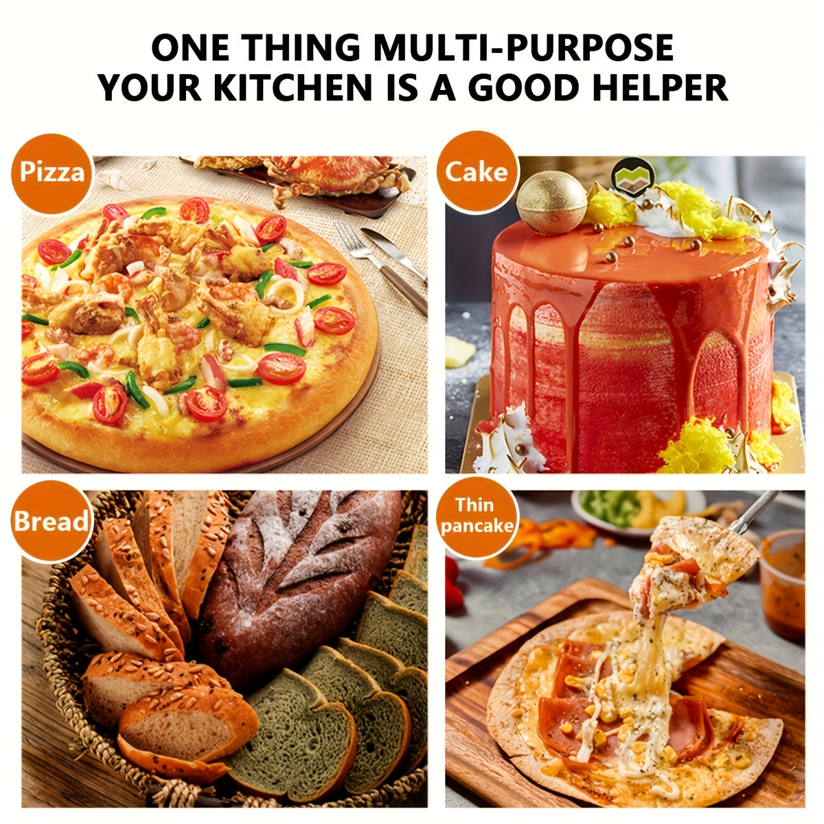 Pizza Tool Set, Seven-Piece Option with Listed Gloves, Oil Brush, Shovel and Knife for Homemade Pizza Preparation with Compatible Oven and BBQ Equipment