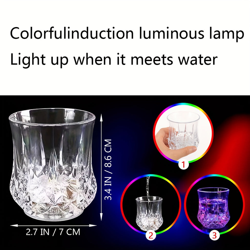 Liquid-Activated LED Party Cups, Multicolor Light-Up Drinkware in 4 or 6-Piece Sets for Home Entertaining, Halloween and Christmas Table Displays