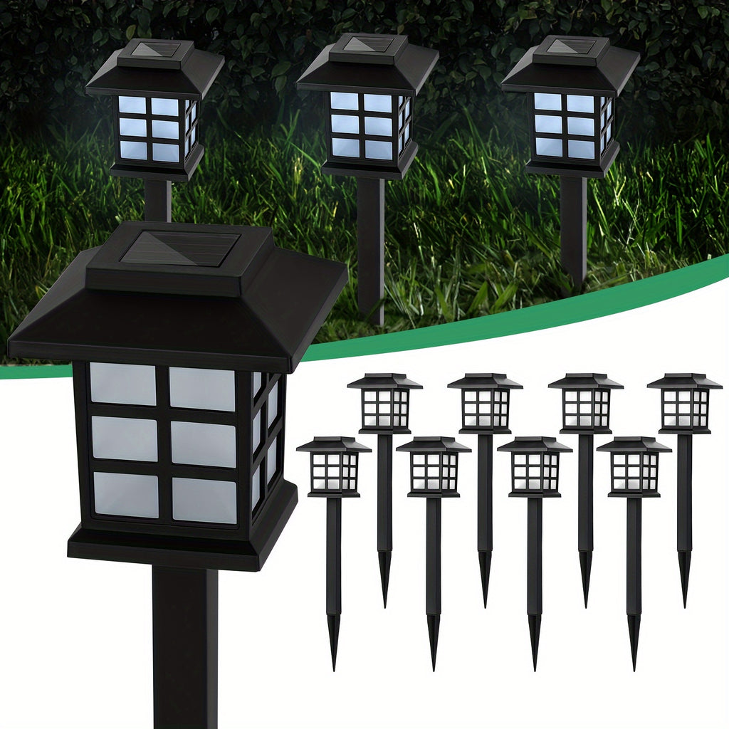 White-Light Solar Pathway Lights, Listed 12-Piece Outdoor LED Set with Automatic On-Off for Garden Paths, Lawn Borders, Patio and Yard Landscape Decoration