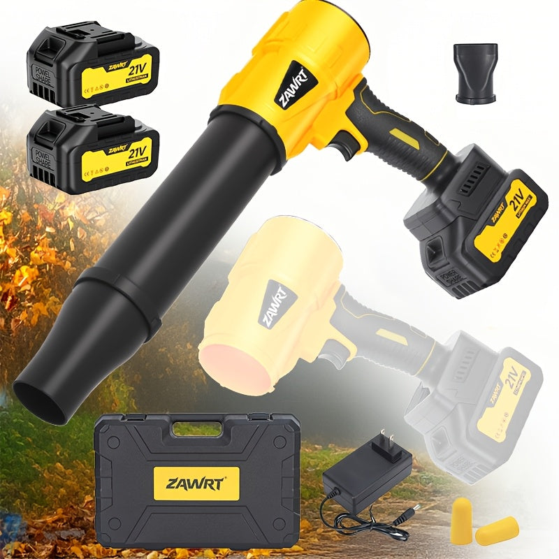 21V Cordless Leaf Blower with Listed 30000RPM Motor, Handheld Outdoor Air Tool in Single-Battery Box or Dual-Battery Toolbox Sets for Leaf and Dust Cleanup