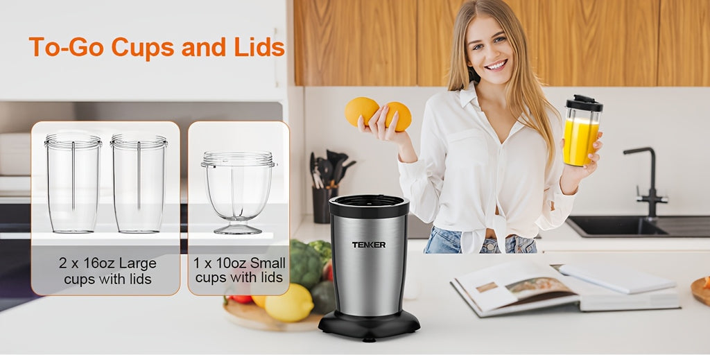 Personal Blender and Grinder Combo with Max 900W 11 Pieces Model Label, Two Portable Cup Reference and White or Black Options for Shakes and Smoothie Preparation