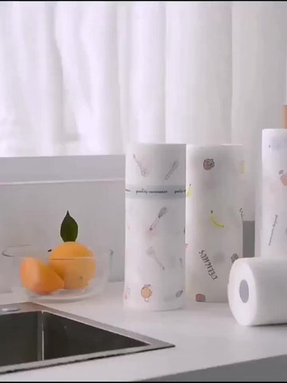 Kitchen Paper Towels, 800-Sheet Single Roll for Wet and Dry Household Wiping, Disposable Cleaning Sheets for Kitchen, Living Room and Party Cleanup
