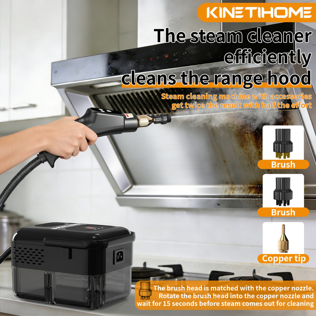 Multipurpose Steam Cleaner for Home, Portable High-Temperature Steamer for Kitchen, Bathroom and Living Space, Deep Clean Cooking Grease, Carpet, Sofa, Tile and Appliance Grime, Lightweight Carry Handle for Everyday Sparkle
