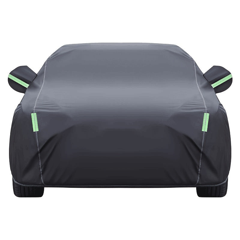 Outdoor Car Cover in Black 190T Oxford Cloth with Storage Bag, Four Length-Based Size Options for Compatible Cars and SUVs During Parked Vehicle Storage
