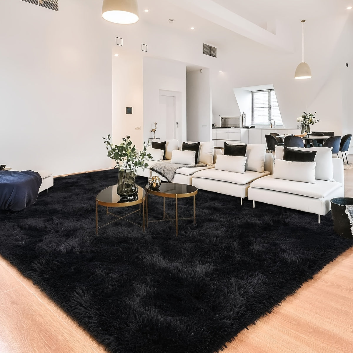 Fluffy Shag Area Rug for Bedroom and Living Room, Soft Fuzzy Floor Decor in 5x8, 6x9 or 8x10 Foot Sizes with Seven Color Options for Cozy Home Styling