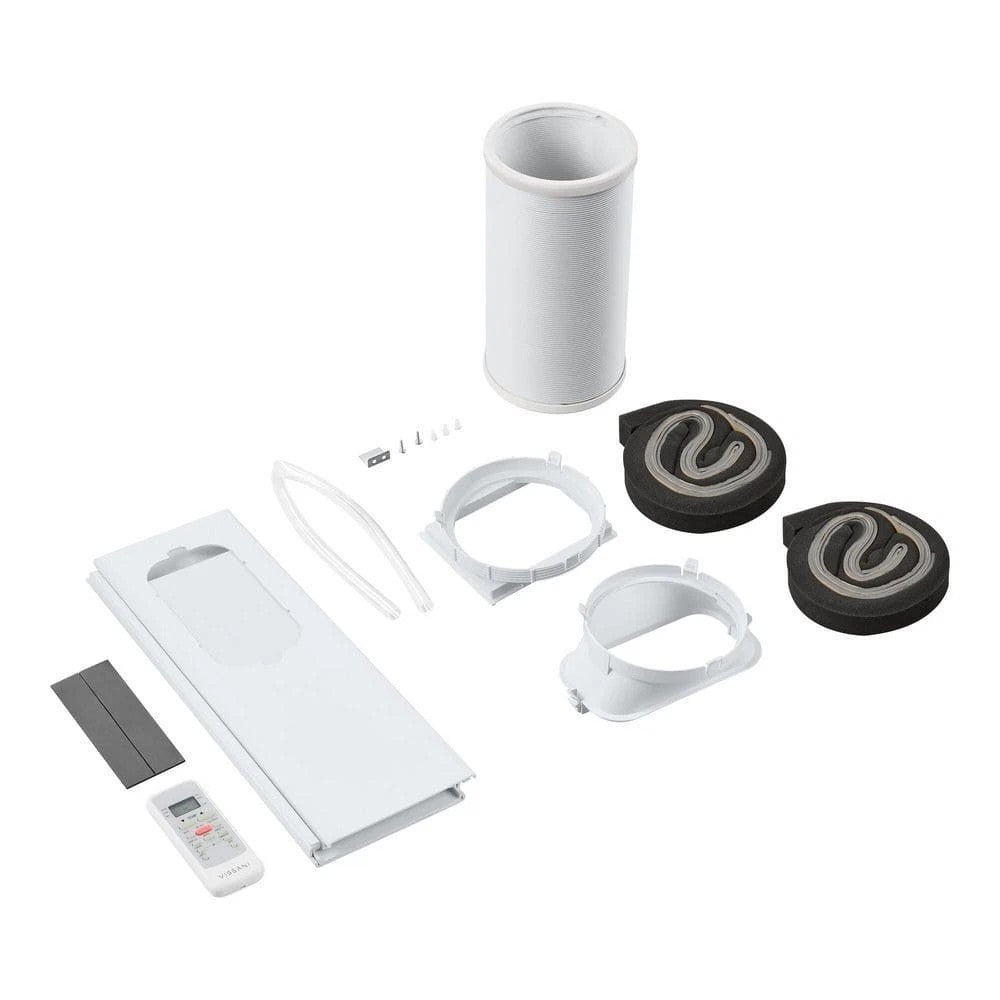 Vissani Portable Air Conditioner in White, 115V 3-in-1 Unit with Remote, 24-Hour Timer, Washable Filter and Casters, 5000 or 6000 BTU-Labeled Options