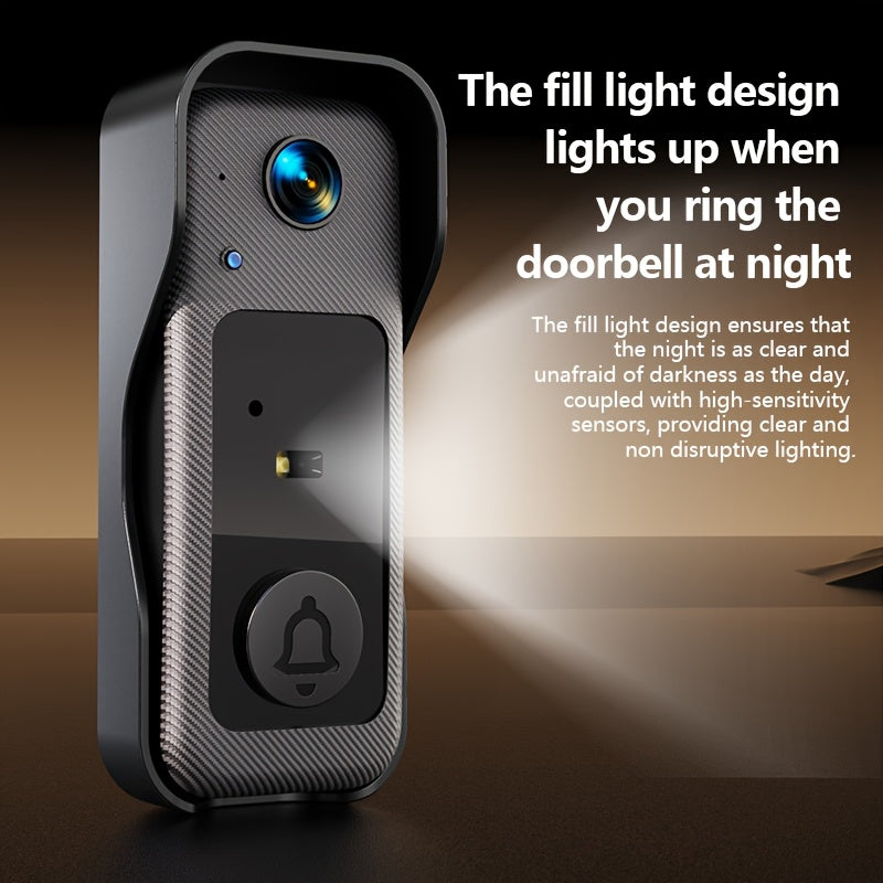 1 Set, Doorbell Camera Wireless No Subscription, Water Resistant Wireless Video Doorbell, Equipped with A 4. 3-inch Display, Real-time Communication Is Like Making A Phone Call, No Need for Button Intercom, One Click Answer, Fisheye Wide-angle Lens