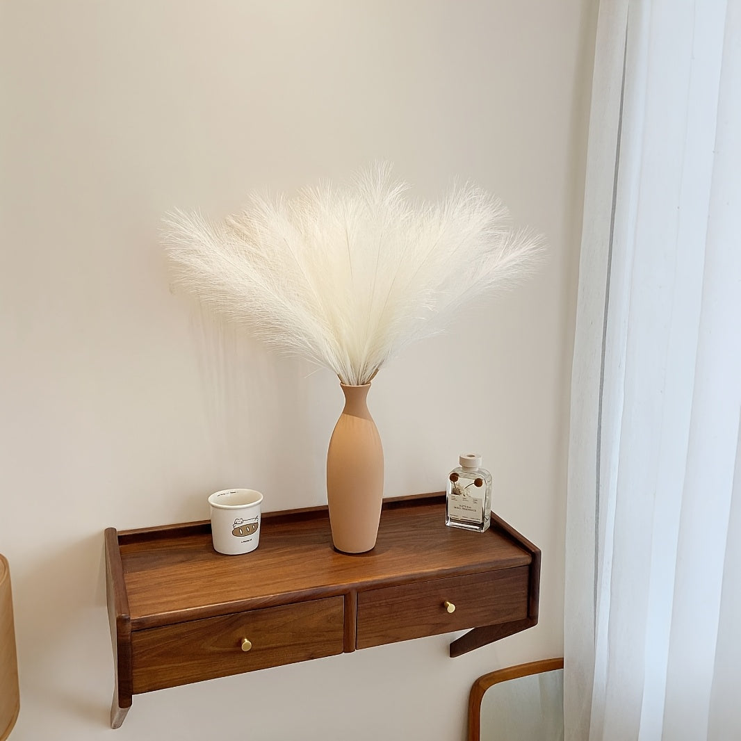 Artificial Pampas Grass for Boho Home Decor, Listed 10-Piece Bouquet for Living Room, Dining Table, Bedroom and Wedding Arrangements, Vase Not Included