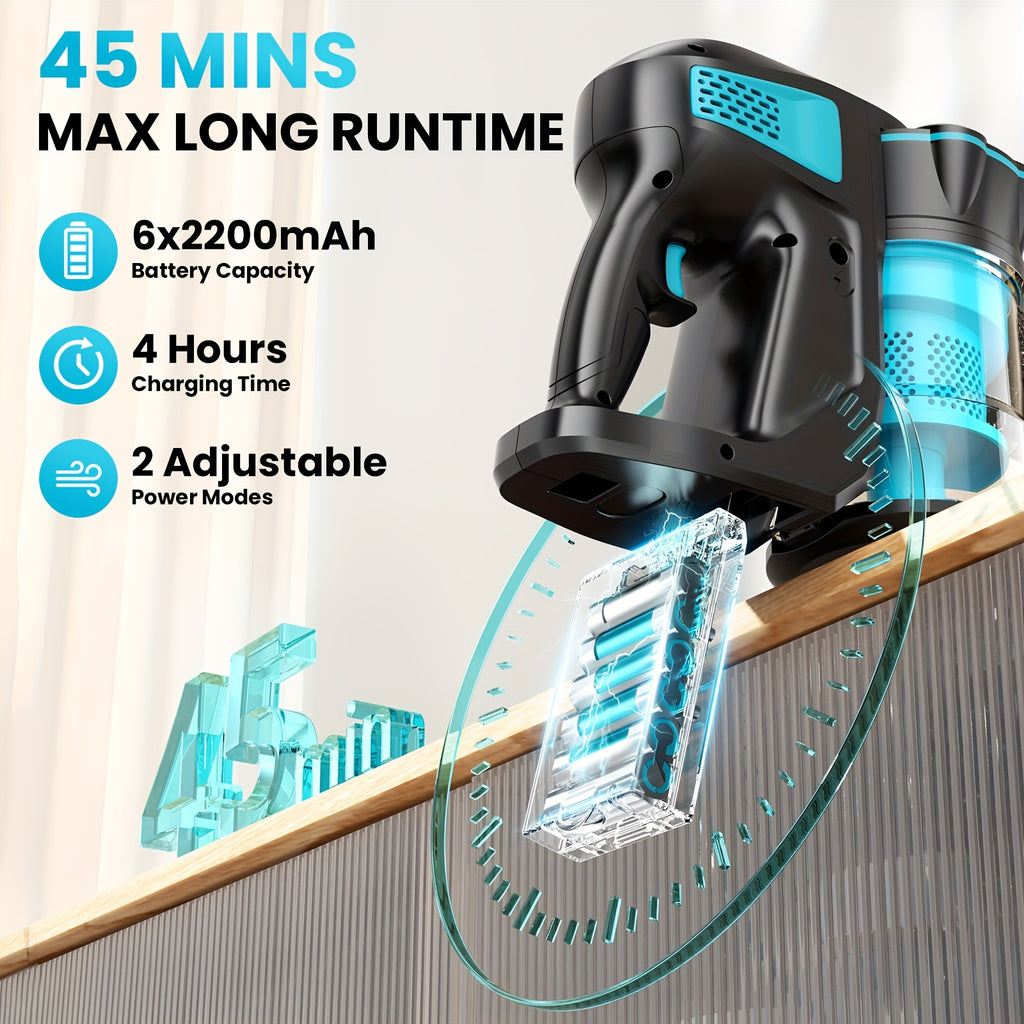 29kPa Portable Vacuum Cleaner by INSE with LED-Lit Nozzle and Listed Attachments for Pet Hair, Carpet, Wood Floor and Car Interior Cleanup in Three Color Options