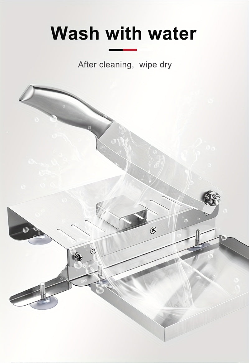 Manual Meat Slicer with Listed Stainless Steel Construction, Hand-Operated Kitchen Food Cutter in 1pc or Slicer Options for Instruction-Approved Ingredient Prep