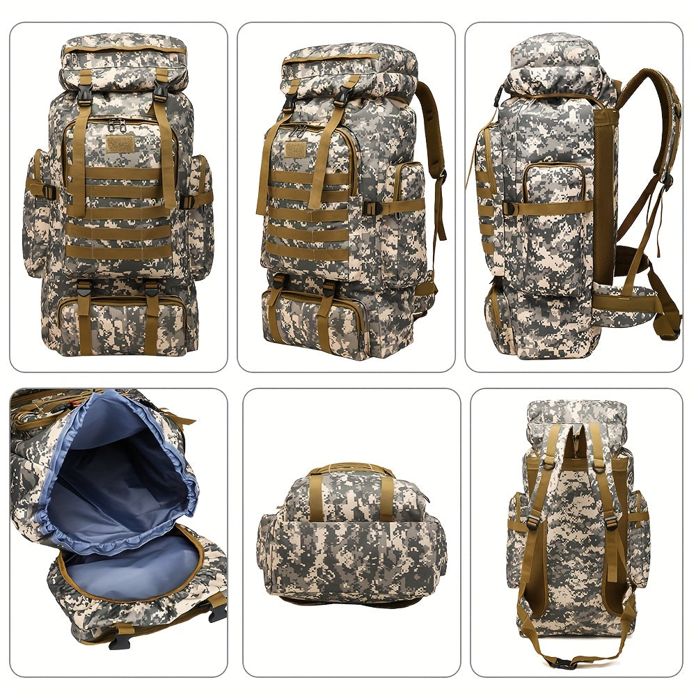 MOLLE Tactical Hiking Backpack with Multiple Compartments, Listed Two-Piece Set for Outdoor Gear Organization, Camping, Trekking and Adventure Travel