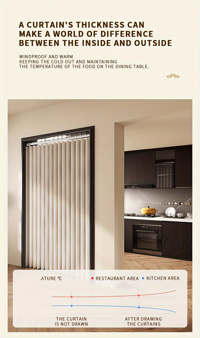 Accordion Door Curtain in Polyester with Hooks and Storage Straps, Foldable Room Divider Panel in Four Colors and Two Unfolded Sizes for Home Interiors