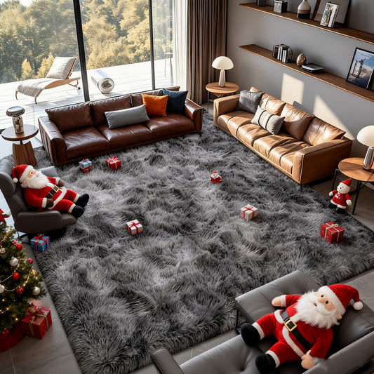 Fluffy Shag Area Rug for Bedroom and Living Room, Soft Fuzzy Floor Decor in 5x8, 6x9 or 8x10 Foot Sizes with Seven Color Options for Cozy Home Styling