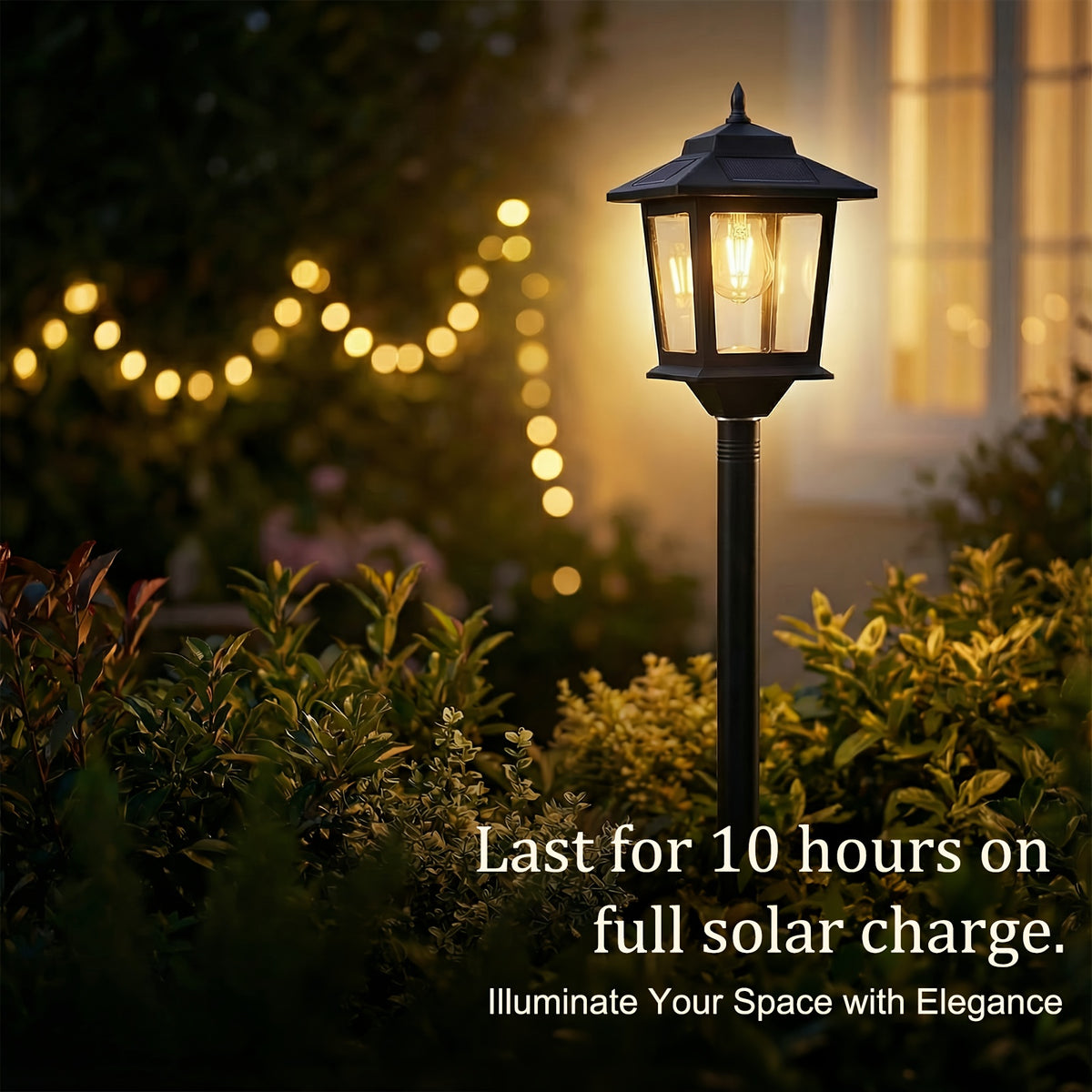 Solar Lamp Post Lights Two-Piece Set with Listed 63-Inch Aluminum Design and Warm White Light for Decorative Garden Paths, Front Yards and Seasonal Outdoor Displays
