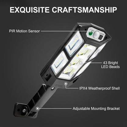 6500K Solar LED Wall Light with Motion Sensor, Remote Control and 3 Lighting Modes, 3000mAh Battery, Black Single or 2-Pack Options for Garden and Yard
