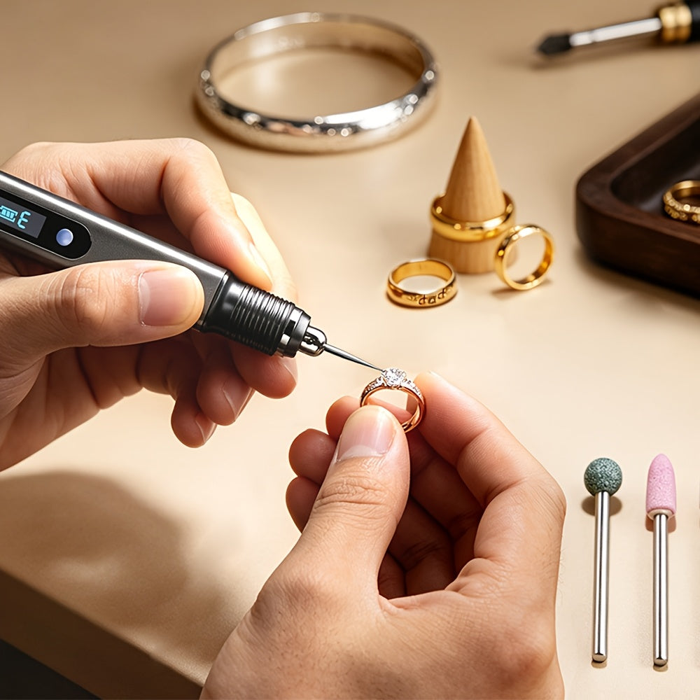 Mini Electric Engraving Pen Kit with Listed Type-C Charging and Three Speed Settings, Rotary Etching Tool Options for Adult DIY Names and Decorative Crafts