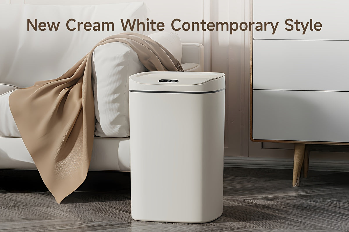 Touchless Plastic Trash Can with Motion Sensor Lid, 3.17 or 4.23-Gallon Capacity Options and Selected Bag Rings or Holders for Kitchen, Bathroom and Office