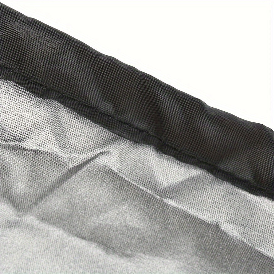 Drawstring BBQ Grill Cover in Black with Hook-and-Loop Fastening Straps, 48in and 65in Size Options for Between-Use Grill Storage and Patio Setup