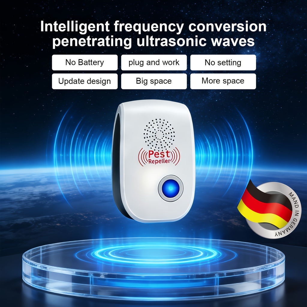 Plug-In Pest and Mouse Repellent Six-Pack with Listed Dual Speakers and Variable-Frequency Soundwave Technology, No Batteries Required for Home Placement