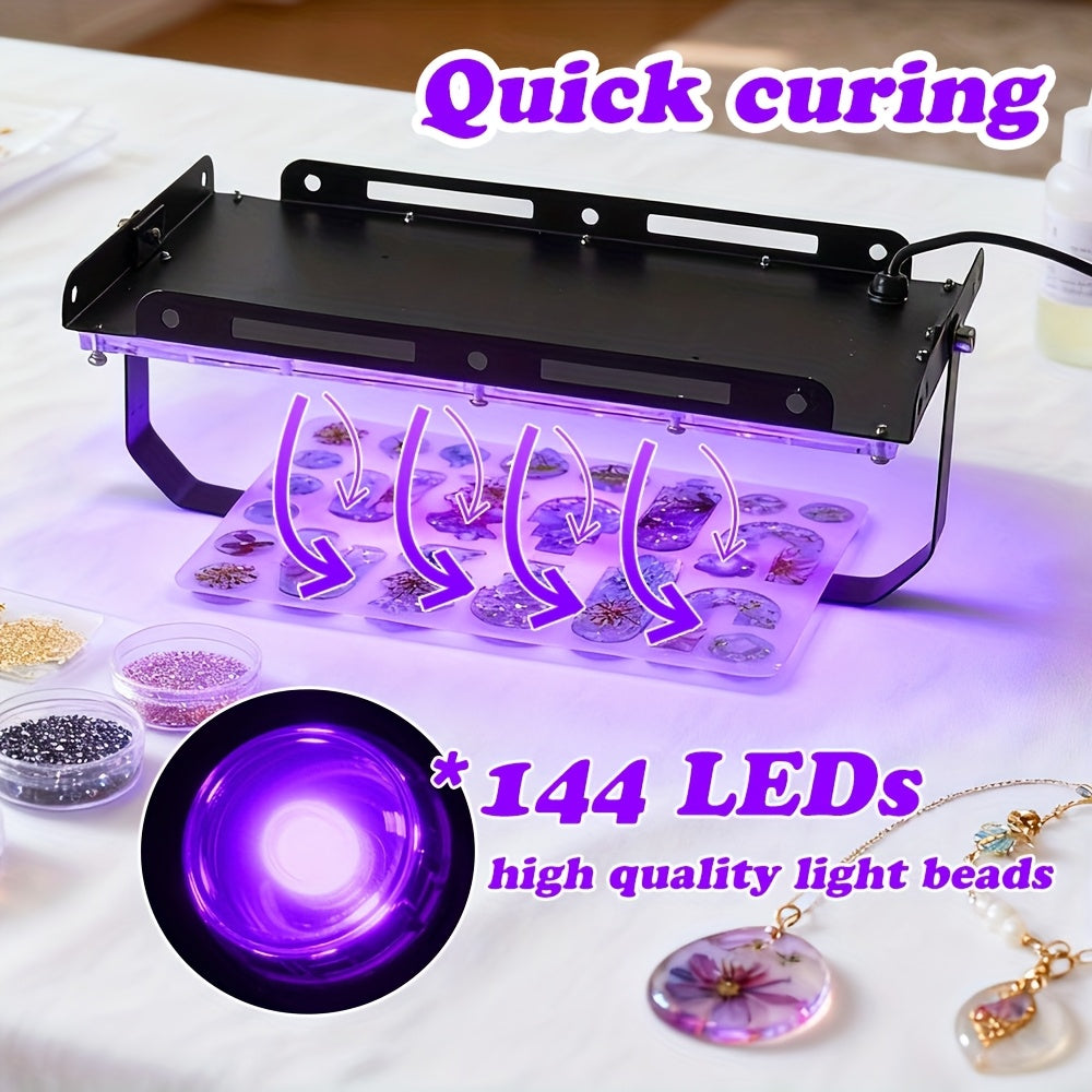 Resin Curing Lamp in Dark Violet with 96 or 144 LED One-Pack Options and USB Power Reference for Compatible Resin Jewelry Making and Mold Crafts