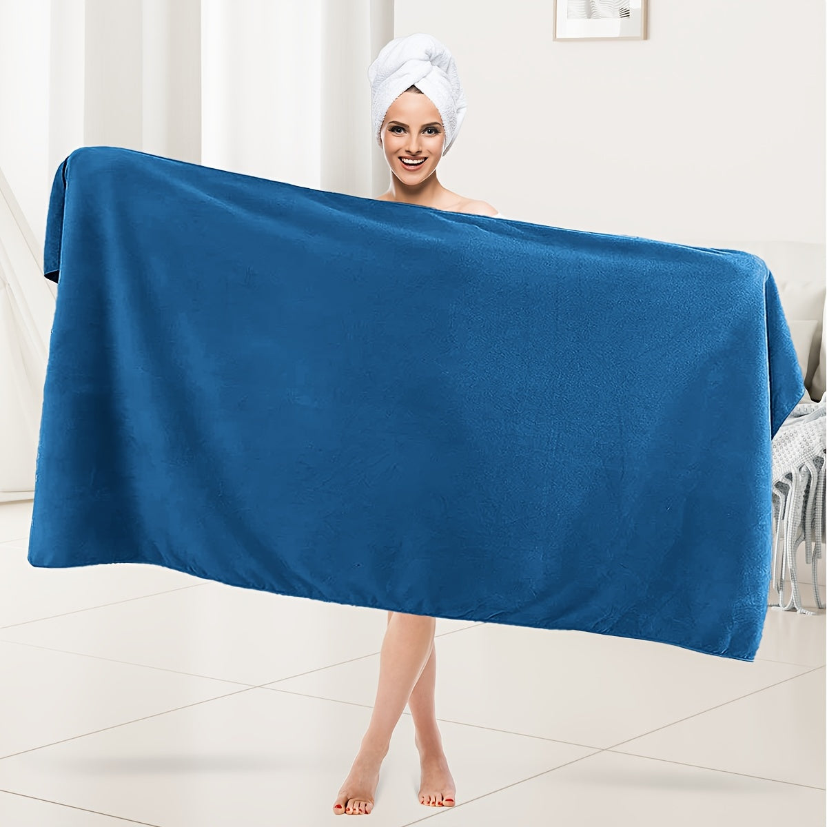 Four-Piece Mixed-Size Towel Set with One Listed Extra-Large Towel and Three Hand Towels, Eight Letter-Coded Options for Bathroom and Everyday Home Routines
