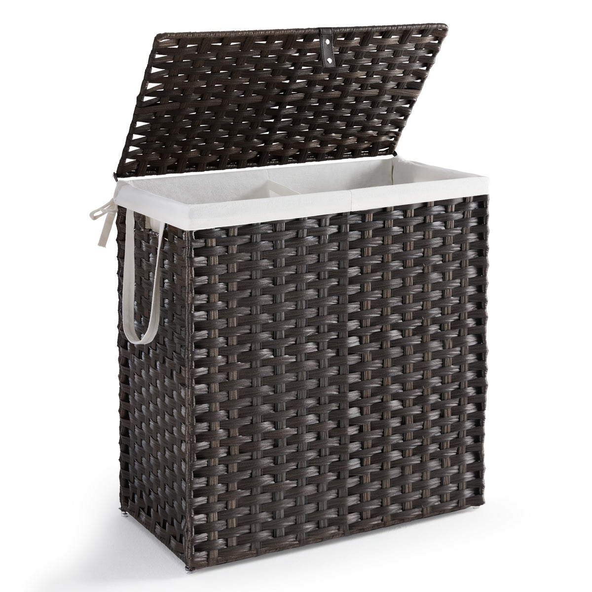 Laundry Hamper with Lid and Detachable Double Inserts, Foldable Clothes Basket in Three Capacity Options for Bedroom, Bathroom and Laundry Room Organization