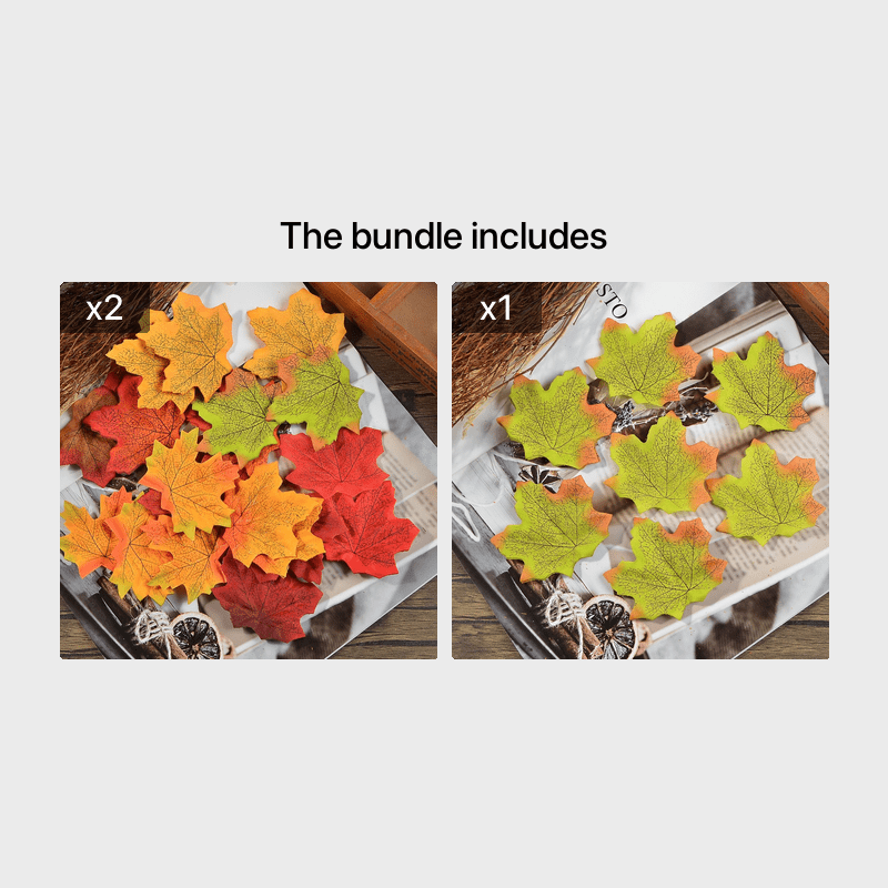 Artificial Maple Leaves for Fall Table Decor and DIY Wreath Crafts, Listed 3.14-Inch Decorative Leaves in Green and Mixed-Color Bundle Options