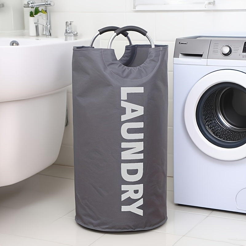 Foldable Laundry Basket with Padded Carry Handles, Stand-Alone Clothes Hamper in Six Colors for Bedroom and Laundry Room Organization