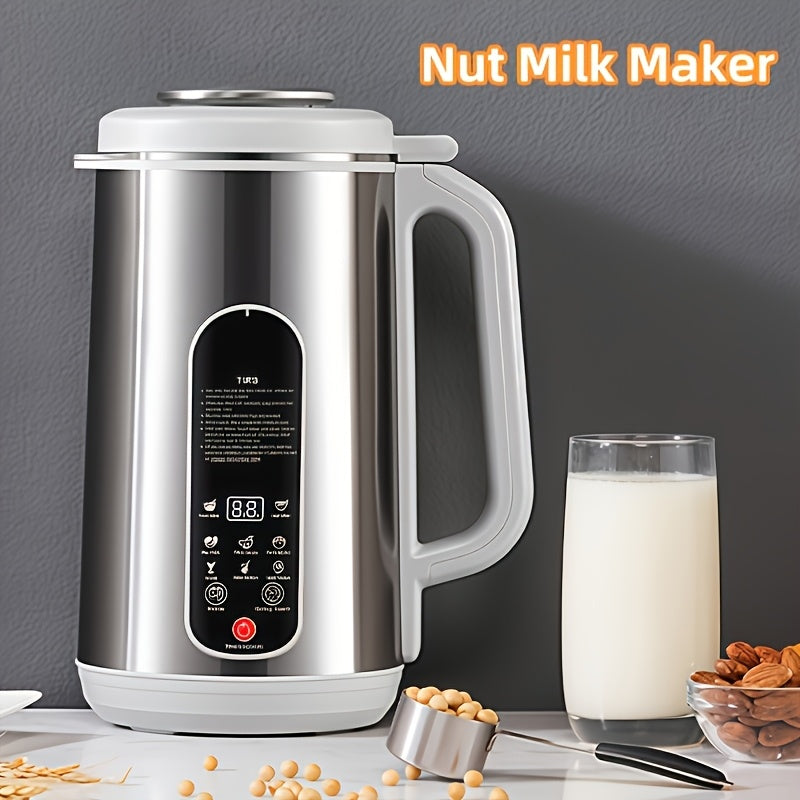 Soy Milk Maker with 1200mL Container, 800W Stainless Steel Multifunction Nut Milk, Soup and Juice Machine with Touch Controls, Auto Cleaning and 24-Hour Timer