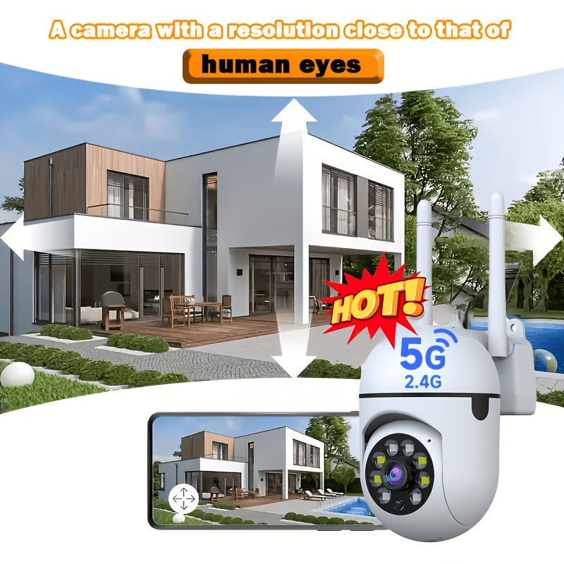 PTZ Security Camera 2-Pack, 355° Pan & Tilt Indoor Camera with AI Motion Detection, Dual-Band WiFi, Full-Color Night Vision, Two-Way Audio, Cloud & SD Storage