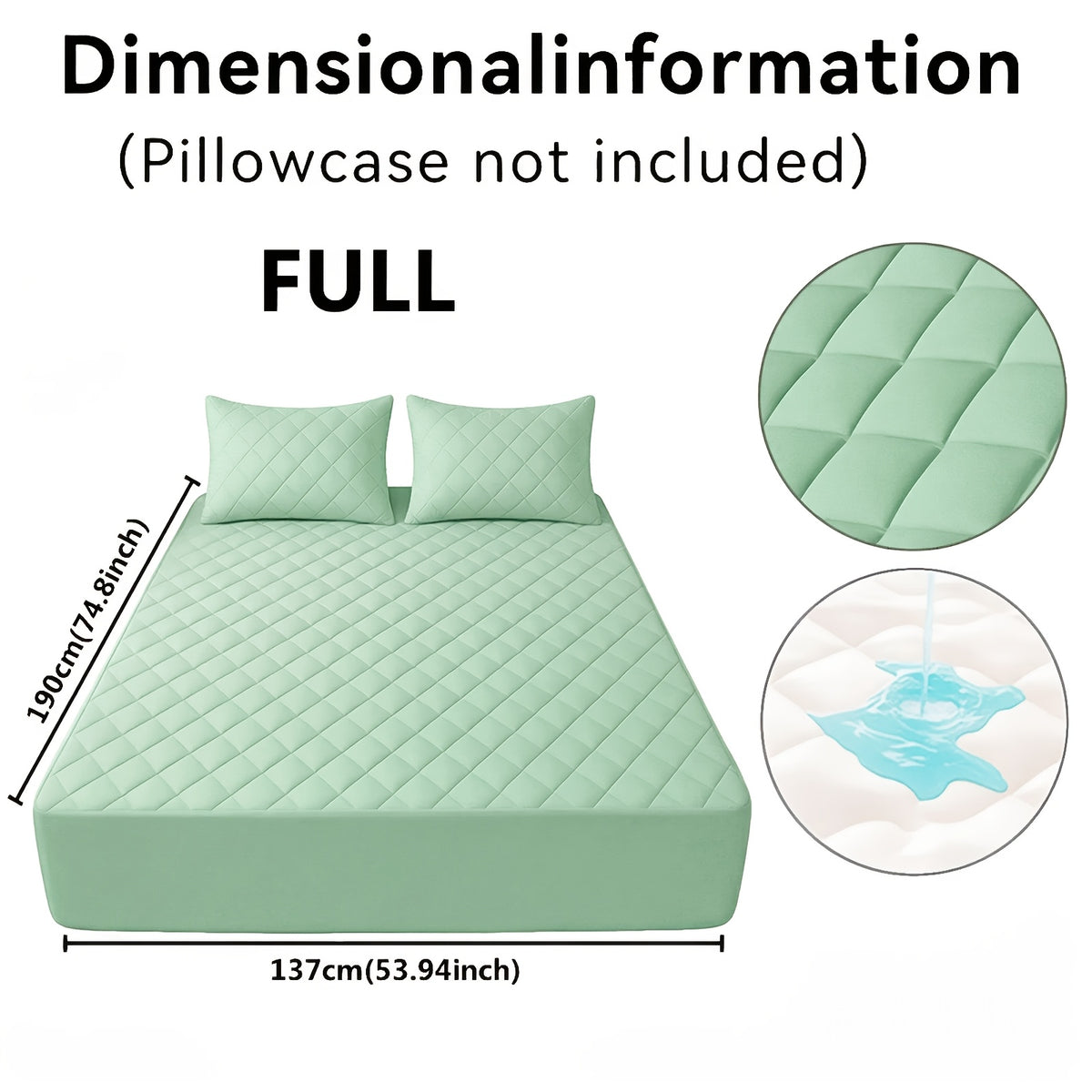Fitted Mattress Protector with Listed 9–15 Inch Pocket Range, Single Solid-Color Bed Cover in Twin, Full, Queen and King Sizes with Nine Color Labels
