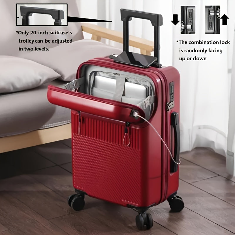 20 Inch Luggage with Password Lock Reference, Travel Suitcase in Red, Black, White, Green or Grey for Weekend Packing, Vacation Planning and Business Trips