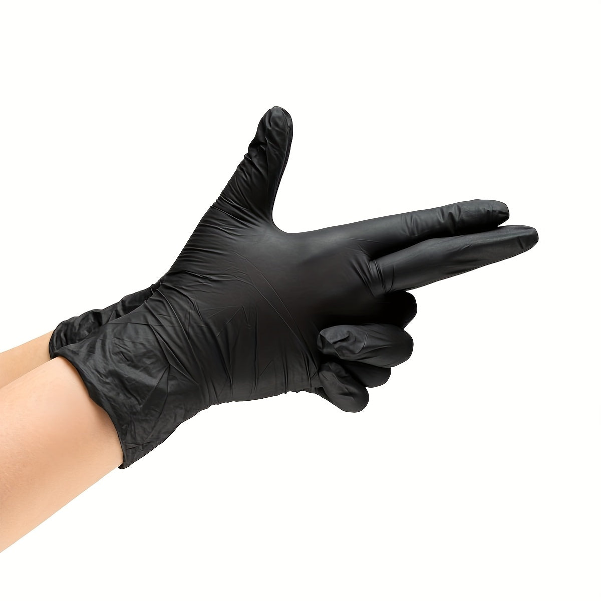 5.6 Mil Black Nitrile Disposable Gloves, 50-Piece Pack with Textured Fingertip Wording and S, M, L or XL Sizes for Everyday Household and Kitchen Cleaning