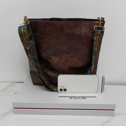 Bohemian Hobo Crossbody Bag for Women with Geometric Strap and Hamsa Hand/Evil Eye Pendant, Large-Capacity Retro Shoulder Handbag in 11 Colors