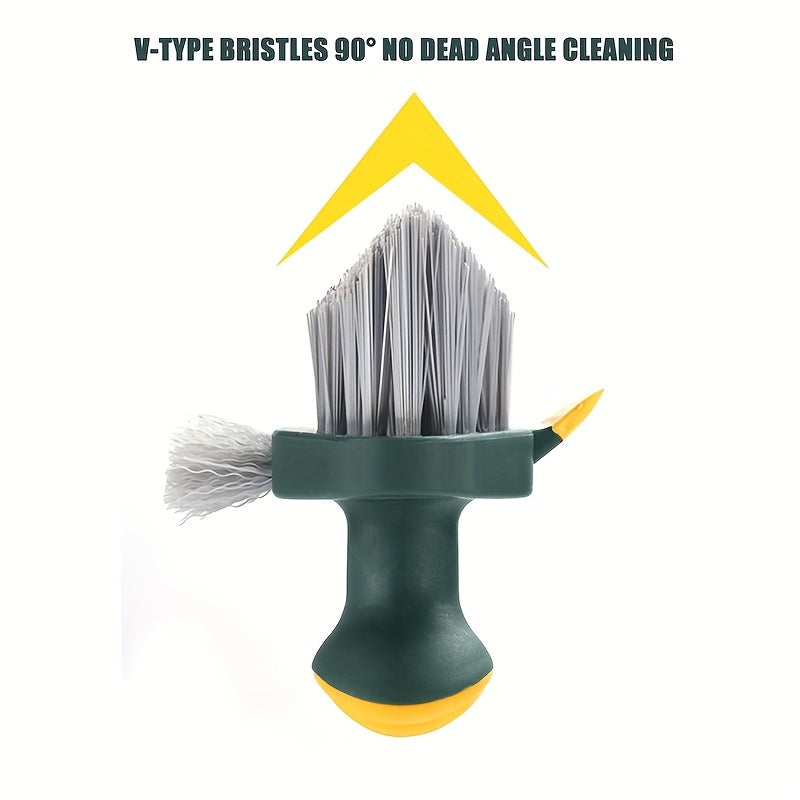 Crevice Cleaning Brush with Scraping Strip, 2-in-1 Household Tool for Compatible Bathroom Corners and Floor Gaps in Green or White Single-Brush Options