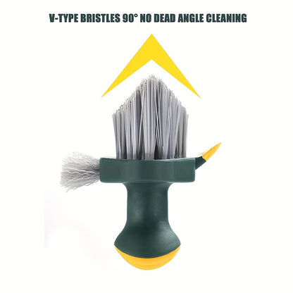 Crevice Cleaning Brush with Scraping Strip, 2-in-1 Household Tool for Compatible Bathroom Corners and Floor Gaps in Green or White Single-Brush Options