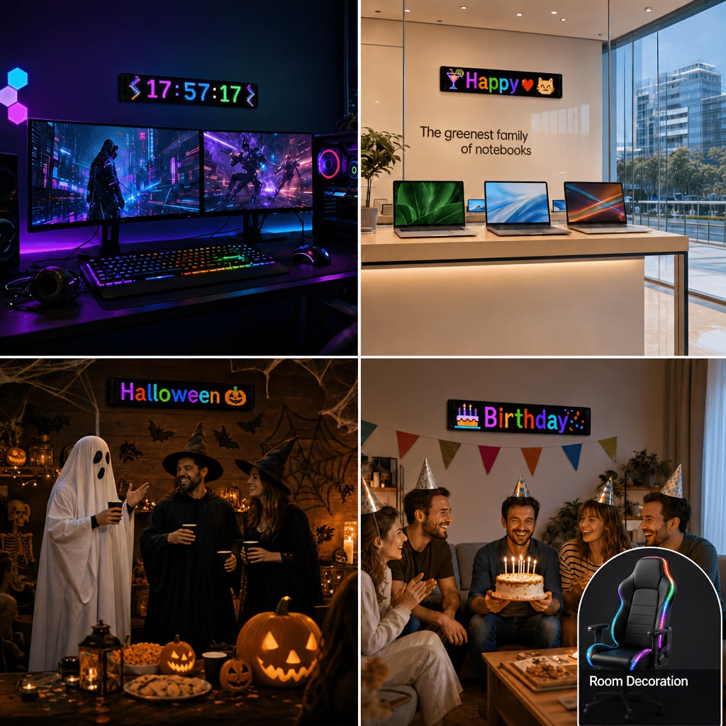 Pixel LED Soft Screen Light with App and Remote Control, Programmable Animation, Text and Expression Display in Two Sizes for Room and Holiday Decor