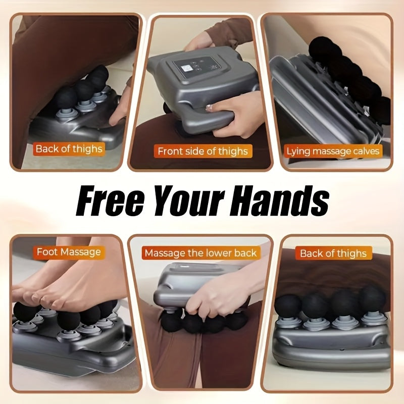 16-Drive Muscle Massager with Listed Multi-Head Design, Nine Massage Modes and 99 Intensity Settings, 25W ABS Personal-Care Device with Charging Cable and Manual