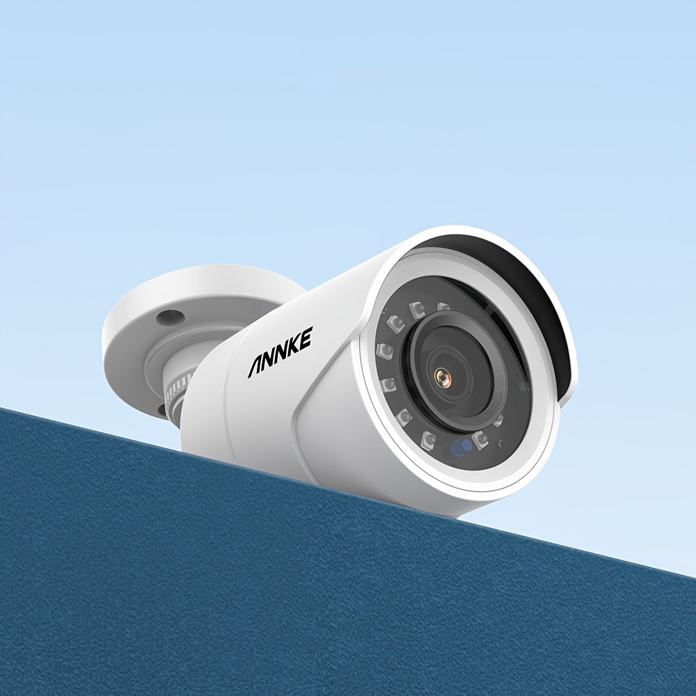 ANNKE Wired CCTV Bullet Camera, 1080P 4-in-1 AHD TVI CVI CVBS DVR Add-On with 3.6mm Lens and Infrared Night Vision, White, Power Adapter Not Included